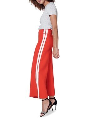 Veronica Beard Roland Red Wide Leg Pants